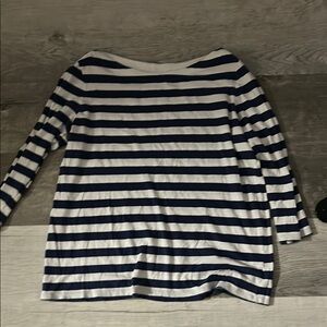 Navy and White Striped Long Sleeve Top